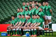 31 January 2020; The Ireland team pose for a team photograph during the Ireland Rugby captain's run at the Aviva Stadium in Dublin. Photo by Seb Daly/Sportsfile