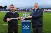 31 January 2020; Leinster Rugby Schools Committee Chairperson, Conor Montayne, left, and Leinster Rugby President, Robert Deacon, during the 2020 Bank of Ireland Leinster Rugby Schools Senior Cup Second Round Draw at Energia Park in Dublin. Photo by Matt Browne/Sportsfile