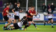 31 January 2020; Robbie Browne of CBC Monkstown Park is tackled by Marcus Kiely of Newbridge College during the Bank of Ireland Leinster Schools Senior Cup First Round match between CBC Monkstown Park and Newbridge College at Energia Park in Dublin. Photo by Matt Browne/Sportsfile