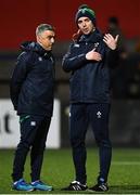 31 January 2020; Ireland head coach Noel McNamara speaks with assistant coach Kieran Campbell prior to the U20 Six Nations Rugby Championship match between Ireland and Scotland at Irish Independent Park in Cork. Photo by Harry Murphy/Sportsfile