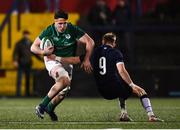 31 January 2020; David McCann of Ireland is tackled by Roan Frostwick of Scotland during the U20 Six Nations Rugby Championship match between Ireland and Scotland at Irish Independent Park in Cork. Photo by Harry Murphy/Sportsfile