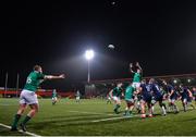 31 January 2020; John McKee of Ireland throws a line-out to Alex Soroka of Ireland during the U20 Six Nations Rugby Championship match between Ireland and Scotland at Irish Independent Park in Cork. Photo by Harry Murphy/Sportsfile