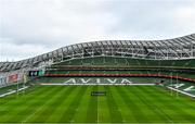 1 February 2020; A view of the pitch and stadium prior to the Guinness Six Nations Rugby Championship match between Ireland and Scotland at the Aviva Stadium in Dublin. Photo by Seb Daly/Sportsfile