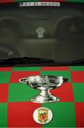 1 February 2020; A detailed view of the Sam Maguire on a Mayo car outside the stadium prior to the Allianz Football League Division 1 Round 2 match between Mayo and Dublin at Elverys MacHale Park in Castlebar, Mayo. Photo by Harry Murphy/Sportsfile