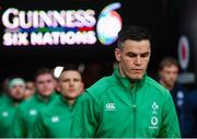 1 February 2020; Ireland captain Jonathan Sexton leads his side out ahead of the Guinness Six Nations Rugby Championship match between Ireland and Scotland at the Aviva Stadium in Dublin. Photo by Seb Daly/Sportsfile