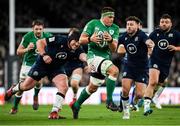 1 February 2020; CJ Stander of Ireland is tackled by Zander Fagerson, left, and Ali Price of Scotland during the Guinness Six Nations Rugby Championship match between Ireland and Scotland at the Aviva Stadium in Dublin. Photo by Ramsey Cardy/Sportsfile