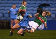 1 February 2020; Leah Caffrey of Dublin in action against Fiona Doherty of Mayo during the Lidl Ladies National Football League Division 1 Round 2 match between Mayo and Dublin at Elverys MacHale Park in Castlebar, Mayo. Photo by Harry Murphy/Sportsfile