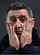 1 February 2020; Waterford manager Fergal O'Brien reacts to his side missing a goal opportunity during the Littlewoods Ireland National Camogie League Division 1 match between Cork and Waterford at Páirc Uí Chaoimh in Cork. Photo by Eóin Noonan/Sportsfile