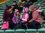 1 February 2020; Sisters Emily O'Connor, aged 6, and Katie O'Connor, aged 10, from Listowel with their mother Imelda O'Connor and their grandmother Joan O'Connell prior to the Allianz Football League Division 1 Round 2 match between Kerry and Galway at Austin Stack Park in Tralee, Kerry. Photo by Diarmuid Greene/Sportsfile
