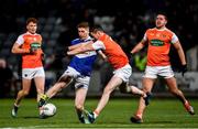1 February 2020; Evan O’Carroll of Laois has his shot blocked by Aaron McKay of Armagh during the Allianz Football League Division 2 Round 2 match between Laois and Armagh at MW Hire O'Moore Park in Portlaoise, Laois. Photo by Sam Barnes/Sportsfile