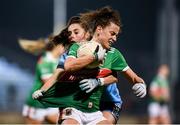 1 February 2020; Kathryn Sullivan of Mayo in action against Siobhán Woods of Dublin during the Lidl Ladies National Football League Division 1 Round 2 match between Mayo and Dublin at Elverys MacHale Park in Castlebar, Mayo. Photo by Harry Murphy/Sportsfile