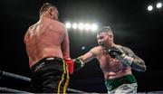 1 February 2020; Dee Sullivan, right, and Jiri Svacina during their Cruiserweight bout at the Ulster Hall in Belfast. Photo by David Fitzgerald/Sportsfile