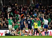 1 February 2020; Ireland players celebrate winning a penalty during the Guinness Six Nations Rugby Championship match between Ireland and Scotland at the Aviva Stadium in Dublin. Photo by Seb Daly/Sportsfile