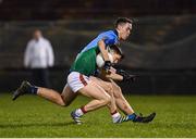 1 February 2020; Fergal Boland of Mayo in action against Brian Fenton of Dublin during the Allianz Football League Division 1 Round 2 match between Mayo and Dublin at Elverys MacHale Park in Castlebar, Mayo. Photo by Harry Murphy/Sportsfile