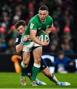 1 February 2020; John Cooney of Ireland is tackled by George Horne of Scotland during the Guinness Six Nations Rugby Championship match between Ireland and Scotland at the Aviva Stadium in Dublin. Photo by Brendan Moran/Sportsfile