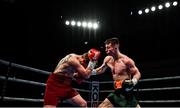 1 February 2020; Pierce O'Leary, right, and Liam Richards during their super-lightweight bout at the Ulster Hall in Belfast. Photo by David Fitzgerald/Sportsfile