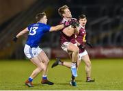 1 February 2020; Paddy Holloway of Westmeath in action against Oisin Pearson of Cavan during the Allianz Football League Division 2 Round 2 match between Cavan and Westmeath at Kingspan Breffni in Cavan. Photo by Oliver McVeigh/Sportsfile