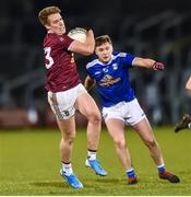 1 February 2020; Paddy Holloway of Westmeath in action against Oisin Pearson of Cavan during the Allianz Football League Division 2 Round 2 match between Cavan and Westmeath at Kingspan Breffni in Cavan. Photo by Oliver McVeigh/Sportsfile