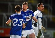 1 February 2020; Kieran Lillis, centre, and Darragh Connolly of Laois celebrate following the Allianz Football League Division 2 Round 2 match between Laois and Armagh at MW Hire O'Moore Park in Portlaoise, Laois. Photo by Sam Barnes/Sportsfile