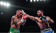 1 February 2020; Lee Haskins, right, and David Oliver Joyce during their WBO European super-bantamweight title bout at the Ulster Hall in Belfast. Photo by David Fitzgerald/Sportsfile