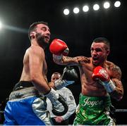 1 February 2020; David Oliver Joyce, right, and Lee Haskins during their WBO European super-bantamweight title bout at the Ulster Hall in Belfast. Photo by David Fitzgerald/Sportsfile