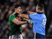 1 February 2020; James McCarthy of Dublin and Diarmuid O'Connor of Mayo tussle during the Allianz Football League Division 1 Round 2 match between Mayo and Dublin at Elverys MacHale Park in Castlebar, Mayo. Photo by Harry Murphy/Sportsfile