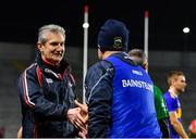 1 February 2020; Cork manager Kieran Kingston shakes hands with Tipperary manager Liam Sheedy following the Allianz Hurling League Division 1 Group A Round 2 match between Cork and Tipperary at Páirc Uí Chaoimh in Cork. Photo by Eóin Noonan/Sportsfile