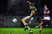 1 February 2020; Killian Spillane of Kerry, under pressure from Sean Kelly of Galway, shoots to score the last point of the game to put his side one point ahead during the Allianz Football League Division 1 Round 2 match between Kerry and Galway at Austin Stack Park in Tralee, Kerry. Photo by Diarmuid Greene/Sportsfile