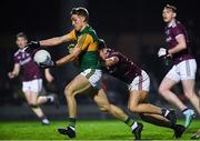 1 February 2020; Killian Spillane of Kerry, under pressure from Sean Kelly of Galway, shoots to score the last point of the game to put his side one point ahead during the Allianz Football League Division 1 Round 2 match between Kerry and Galway at Austin Stack Park in Tralee, Kerry. Photo by Diarmuid Greene/Sportsfile