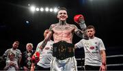 1 February 2020; Gary Cully celebrates after defeating Joe Fitzpatrick in their BUI Irish lightweight title bout at the Ulster Hall in Belfast. Photo by David Fitzgerald/Sportsfile