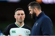 1 February 2020; Head coach Andy Farrell with John Cooney prior to the Guinness Six Nations Rugby Championship match between Ireland and Scotland at the Aviva Stadium in Dublin. Photo by Brendan Moran/Sportsfile