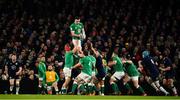 1 February 2020; James Ryan of Ireland wins possession in the lineout during the Guinness Six Nations Rugby Championship match between Ireland and Scotland at the Aviva Stadium in Dublin. Photo by Brendan Moran/Sportsfile