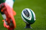 1 February 2020; A general view of a rugby ball during the Guinness Six Nations Rugby Championship match between Ireland and Scotland at the Aviva Stadium in Dublin. Photo by Brendan Moran/Sportsfile