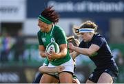 2 February 2020; Lindsay Peat of Ireland and Leah Bartlett, left, and Emma Wassell of Scotland during the Women's Six Nations Rugby Championship match between Ireland and Scotland at Energia Park in Donnybrook, Dublin. Photo by Ramsey Cardy/Sportsfile