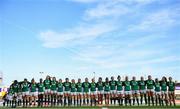 2 February 2020; The Ireland team during the National Anthem at the Women's Six Nations Rugby Championship match between Ireland and Scotland at Energia Park in Donnybrook, Dublin. Photo by Ramsey Cardy/Sportsfile
