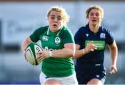 2 February 2020; Cliodhna Moloney of Ireland on her way to scoring her side's first try during the Women's Six Nations Rugby Championship match between Ireland and Scotland at Energia Park in Donnybrook, Dublin. Photo by Ramsey Cardy/Sportsfile