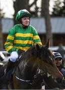 2 February 2020; Barry Geraghty on A Wave Of The Sea after winning the Tattersalls Ireland Spring Juvenile Hurdle on Day Two of the Dublin Racing Festival at Leopardstown Racecourse in Dublin. Photo by Harry Murphy/Sportsfile