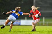 2 February 2020; Libby Coppinger of Cork in action against Orla Winston of Tipperary during the 2020 Lidl Ladies National Football League Division 1 Round 2 match between Tipperary and Cork at Ardfinnan in Clonmel, Tipperary. Photo by Eóin Noonan/Sportsfile