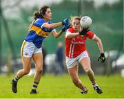 2 February 2020; Roisin Daly of Tipperary in action against Aine O'Sullivan of Cork during the 2020 Lidl Ladies National Football League Division 1 Round 2 match between Tipperary and Cork at Ardfinnan in Clonmel, Tipperary. Photo by Eóin Noonan/Sportsfile