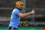 2 February 2020; Eamon Dillon of Dublin celebrates after scoring his side's first goal during the Allianz Hurling League Division 1 Group B Round 2 match between Dublin and Laois at Parnell Park in Dublin. Photo by Brendan Moran/Sportsfile