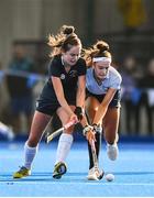 2 February 2020; Robin McLoughlin of Loreto Beaufort in action against Zoe Watterson of Newpark Comprehensive during the Leinster Hockey Schoolgirls Senior Cup Final match between Newpark Comprehensive and Loreto Beaufort at the National Hockey Stadium in UCD, Dublin. Photo by Sam Barnes/Sportsfile