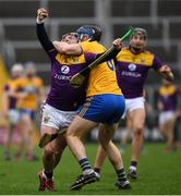 2 February 2020; Kevin Foley of Wexford is tackled by David McInerney of Clare during the Allianz Hurling League Division 1 Group B Round 2 match between Wexford and Clare at Chadwicks Wexford Park in Wexford. Photo by Ray McManus/Sportsfile