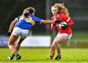 2 February 2020; Aisling Hutchings of Cork is tackled by Orla Winston of Tipperary during the 2020 Lidl Ladies National Football League Division 1 Round 2 match between Tipperary and Cork at Ardfinnan in Clonmel, Tipperary. Photo by Eóin Noonan/Sportsfile