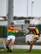 2 February 2020; John Michael Nolan of Carlow in action against Conor Delaney of Kilkenny during the Allianz Hurling League Division 1 Group B Round 2 match between Carlow and Kilkenny at Netwatch Cullen Park in Carlow. Photo by David Fitzgerald/Sportsfile