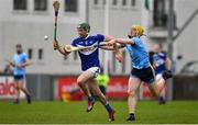 2 February 2020; Paddy Purcell of Laois races clear of Daire Gray of Dublin during the Allianz Hurling League Division 1 Group B Round 2 match between Dublin and Laois at Parnell Park in Dublin. Photo by Brendan Moran/Sportsfile