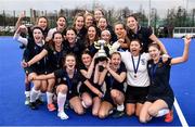 2 February 2020; The Loreto Beaufort team celebrate with the cup following the Leinster Hockey Schoolgirls Senior Cup Final match between Newpark Comprehensive and Loreto Beaufort at the National Hockey Stadium in UCD, Dublin. Photo by Sam Barnes/Sportsfile