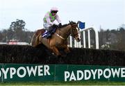 2 February 2020; Faugheen, with Paul Townend up, jumps the last on their way to winning the Flogas Novice Steeplechase on Day Two of the Dublin Racing Festival at Leopardstown Racecourse in Dublin. Photo by Harry Murphy/Sportsfile