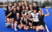 2 February 2020; The Loreto Beaufort team celebrate with the cup following the Leinster Hockey Schoolgirls Senior Cup Final match between Newpark Comprehensive and Loreto Beaufort at the National Hockey Stadium in UCD, Dublin. Photo by Sam Barnes/Sportsfile