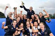 2 February 2020; Aisling Murray of Loreto Beaufort, centre, and team-mates celebrate with the cup following the Leinster Hockey Schoolgirls Senior Cup Final match between Newpark Comprehensive and Loreto Beaufort at the National Hockey Stadium in UCD, Dublin. Photo by Sam Barnes/Sportsfile