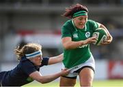 2 February 2020; Lindsay Peat of Ireland is tackled by Rachel McLachlan of Scotland during the Women's Six Nations Rugby Championship match between Ireland and Scotland at Energia Park in Donnybrook, Dublin. Photo by Ramsey Cardy/Sportsfile